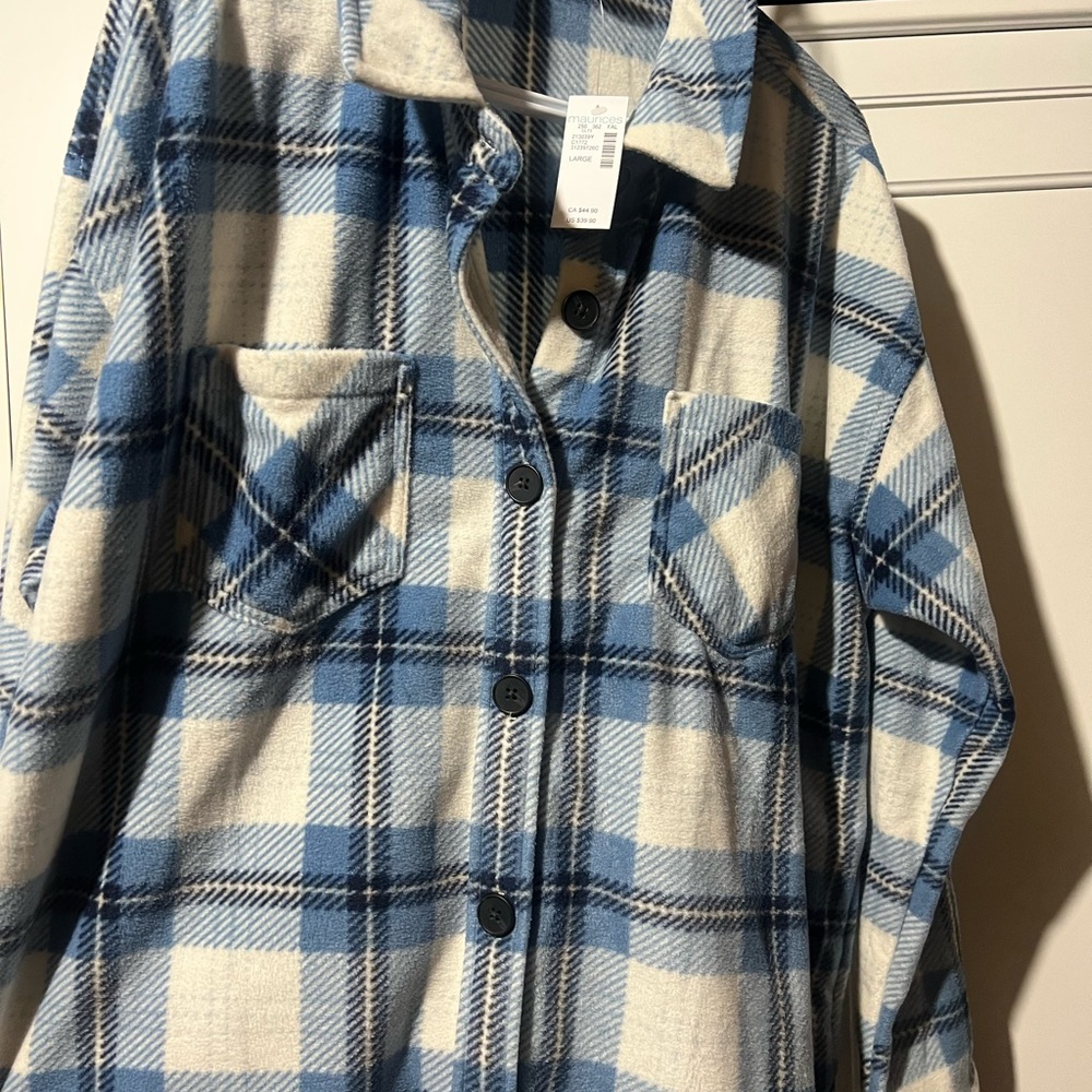 Maurices Blue and White Button Down Shirt